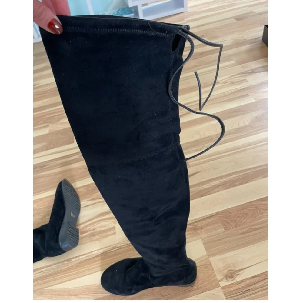 Black suede over the knee boots - Picture 4 of 4